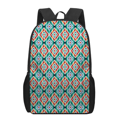 Tribal Navajo Pattern Print 17 Inch Backpack