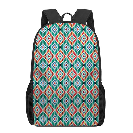 Tribal Navajo Pattern Print 17 Inch Backpack