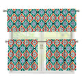 Tribal Navajo Pattern Print 3 Piece Kitchen Curtains