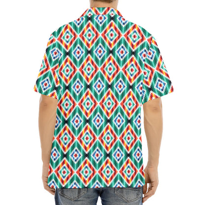 Tribal Navajo Pattern Print Aloha Shirt