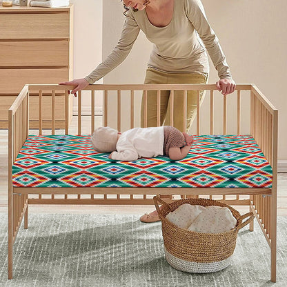 Tribal Navajo Pattern Print Baby Crib Sheet