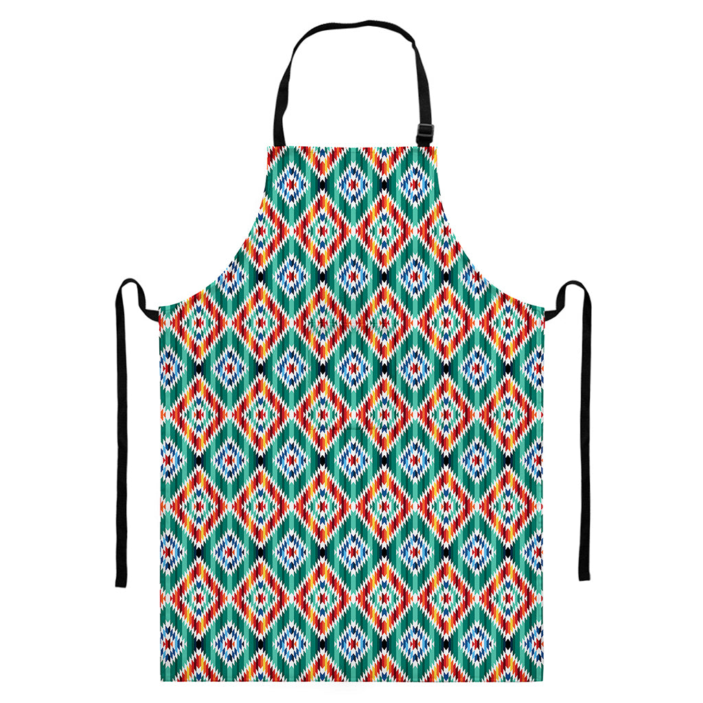 Tribal Navajo Pattern Print Bib Apron With Pocket