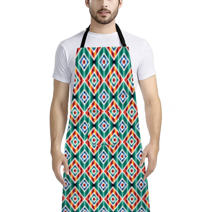 Tribal Navajo Pattern Print Bib Apron With Pocket