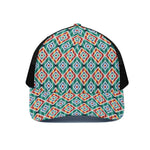 Tribal Navajo Pattern Print Black Mesh Trucker Cap