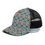 Tribal Navajo Pattern Print Black Mesh Trucker Cap