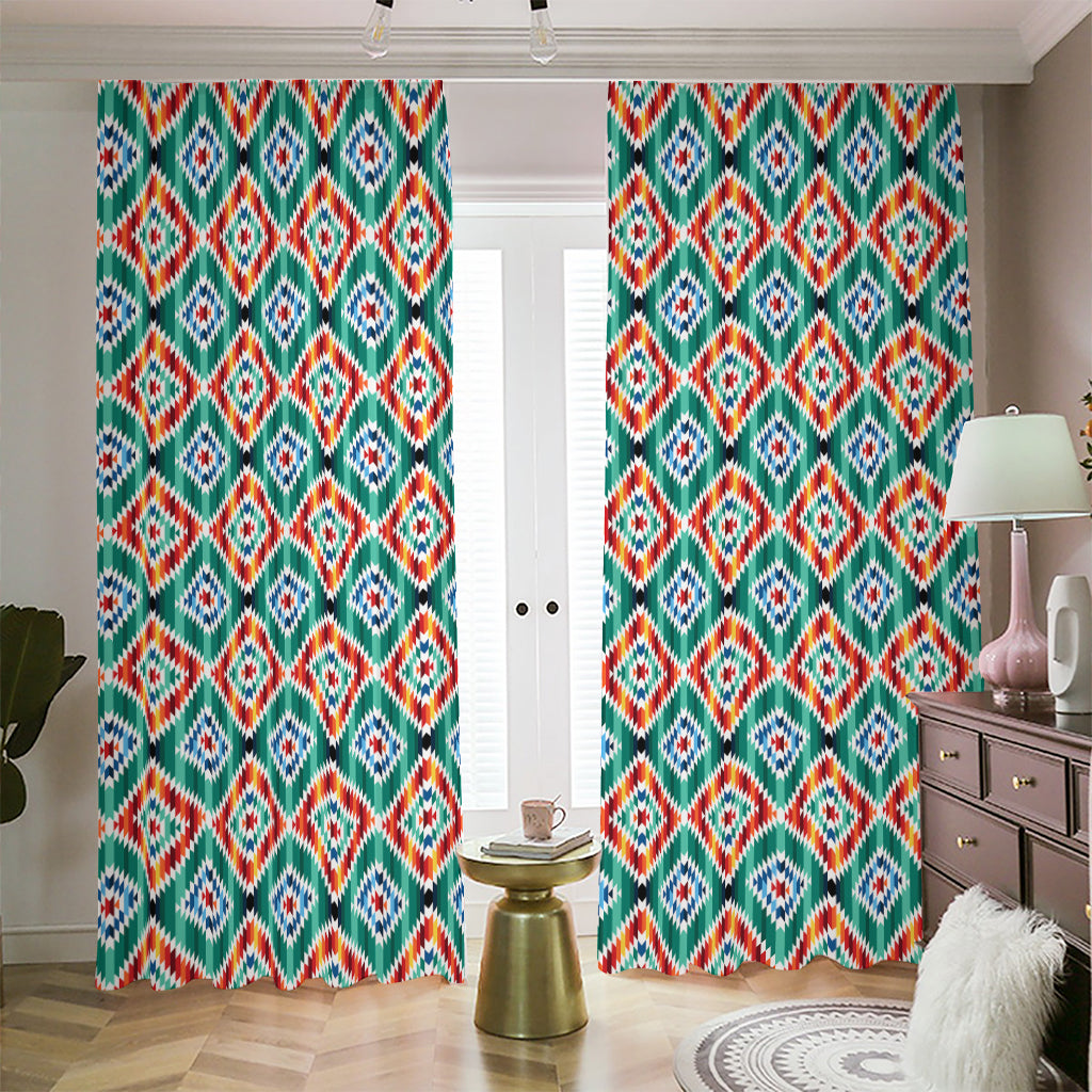 Tribal Navajo Pattern Print Blackout Pencil Pleat Curtains