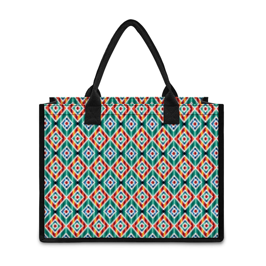 Tribal Navajo Pattern Print Canvas Tote Bag