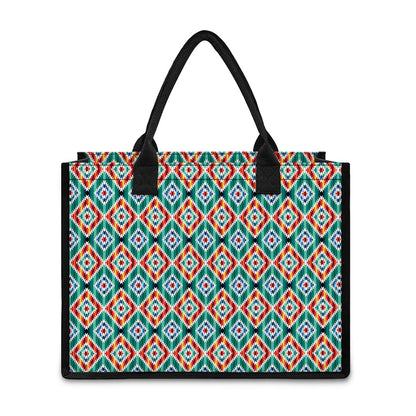 Tribal Navajo Pattern Print Canvas Tote Bag