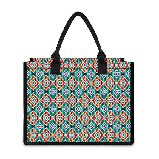 Tribal Navajo Pattern Print Canvas Tote Bag