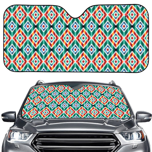 Tribal Navajo Pattern Print Car Windshield Sun Shade