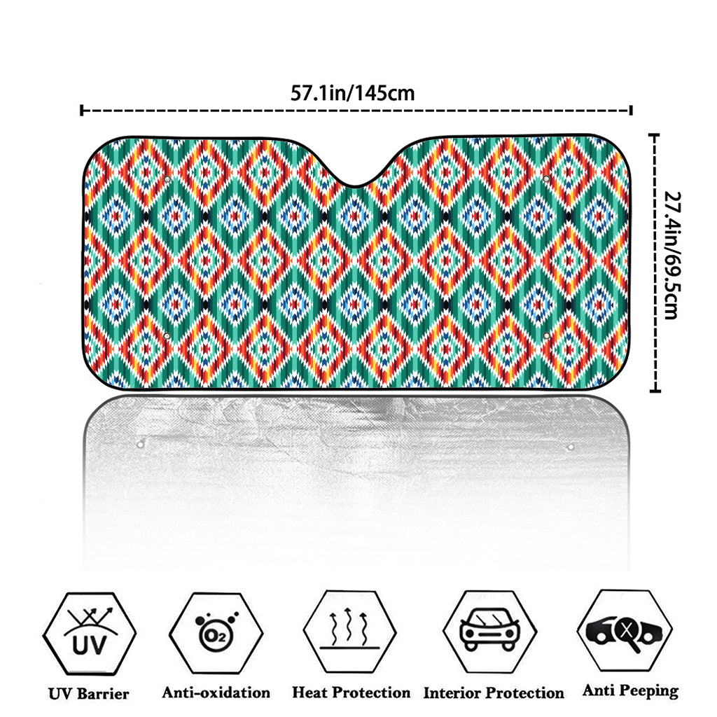 Tribal Navajo Pattern Print Car Windshield Sun Shade