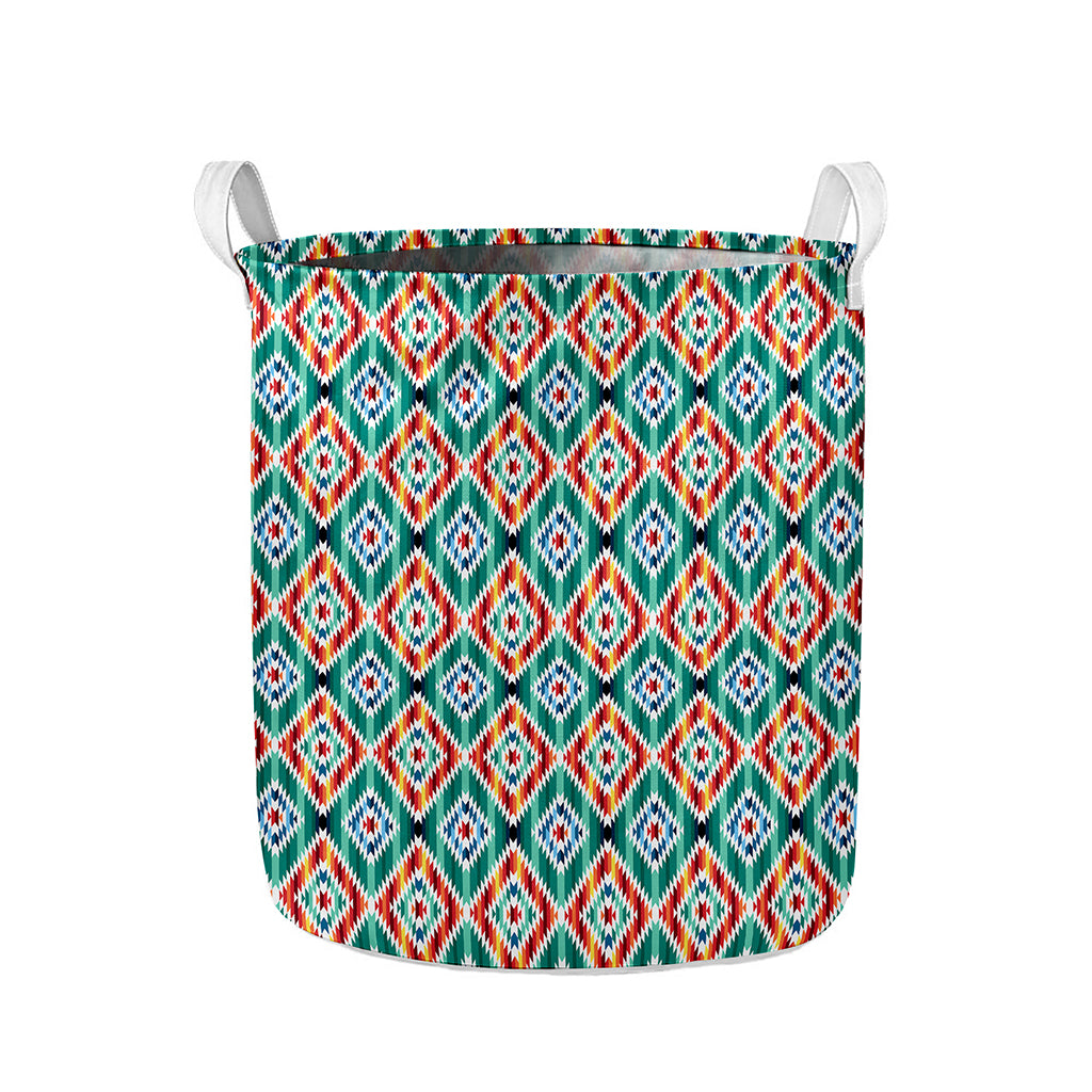 Tribal Navajo Pattern Print Collapsible Laundry Basket