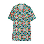 Tribal Navajo Pattern Print Cotton Hawaiian Shirt