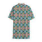 Tribal Navajo Pattern Print Cotton Hawaiian Shirt