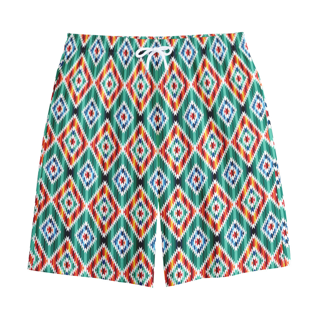 Tribal Navajo Pattern Print Cotton Shorts