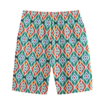 Tribal Navajo Pattern Print Cotton Shorts