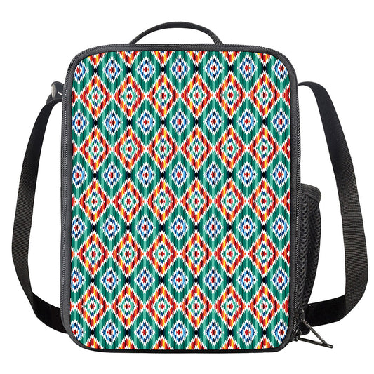 Tribal Navajo Pattern Print Crossbody Lunch Bag