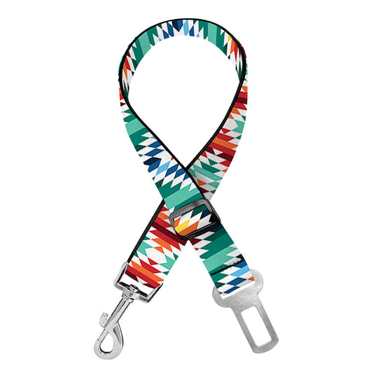 Tribal Navajo Pattern Print Dog Seat Belt