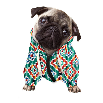 Tribal Navajo Pattern Print Dog Zip Up Hoodie