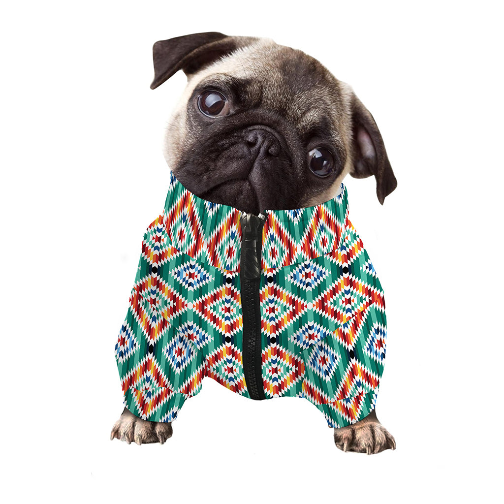 Tribal Navajo Pattern Print Dog Zip Up Jacket