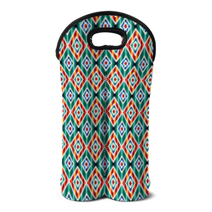 Tribal Navajo Pattern Print Double Neoprene Wine Tote