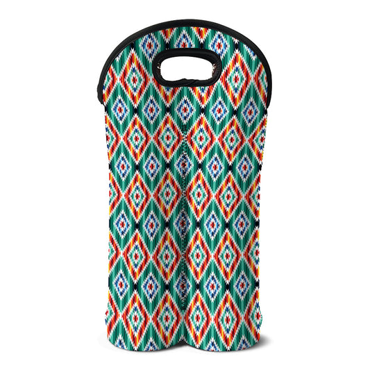 Tribal Navajo Pattern Print Double Neoprene Wine Tote