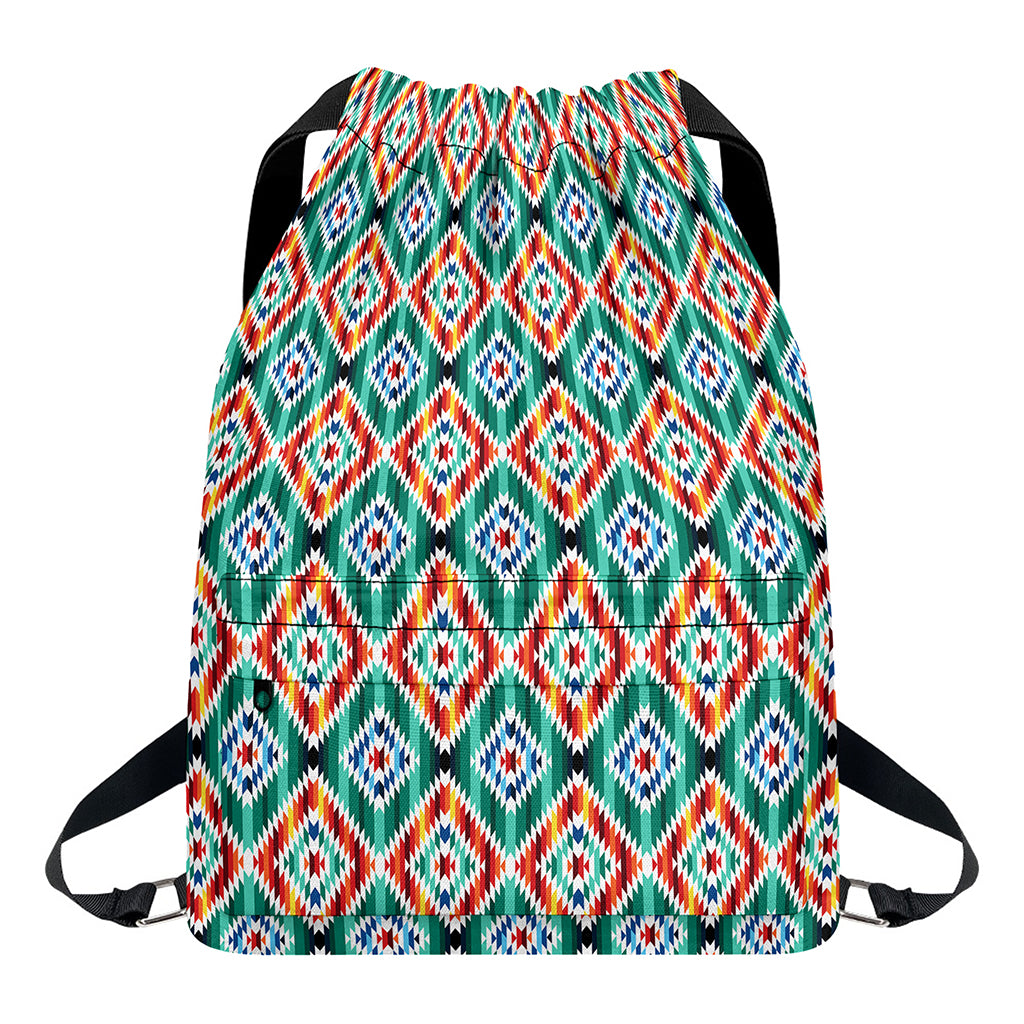 Tribal Navajo Pattern Print Drawstring Backpack