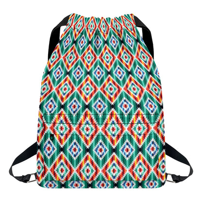 Tribal Navajo Pattern Print Drawstring Backpack
