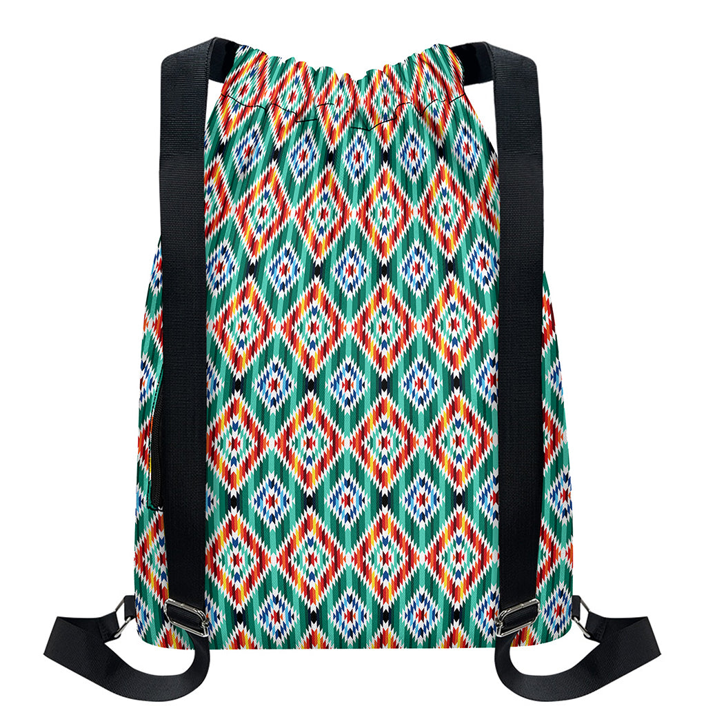 Tribal Navajo Pattern Print Drawstring Backpack