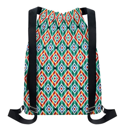 Tribal Navajo Pattern Print Drawstring Backpack