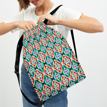 Tribal Navajo Pattern Print Drawstring Backpack