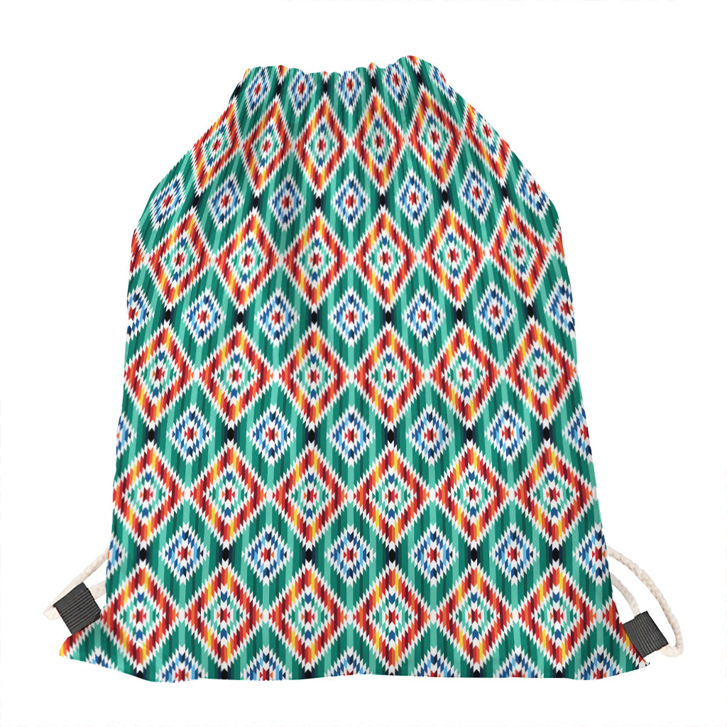 Tribal Navajo Pattern Print Drawstring Bag