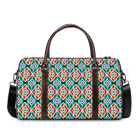 Tribal Navajo Pattern Print Duffle Bag