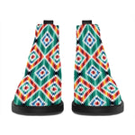 Tribal Navajo Pattern Print Flat Ankle Boots