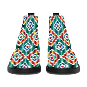 Tribal Navajo Pattern Print Flat Ankle Boots