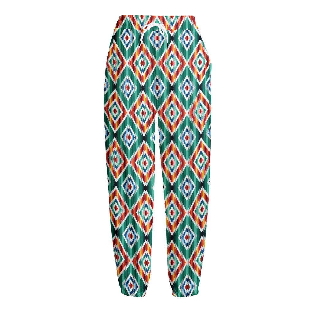 Tribal Navajo Pattern Print Fleece Lined Knit Pants