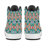 Tribal Navajo Pattern Print High Top Leather Sneakers