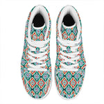 Tribal Navajo Pattern Print High Top Leather Sneakers
