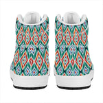 Tribal Navajo Pattern Print High Top Leather Sneakers