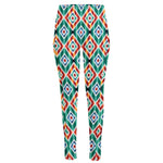 Tribal Navajo Pattern Print High-Waisted Pocket Leggings