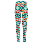 Tribal Navajo Pattern Print High-Waisted Pocket Leggings