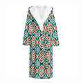 Tribal Navajo Pattern Print Hooded Bathrobe