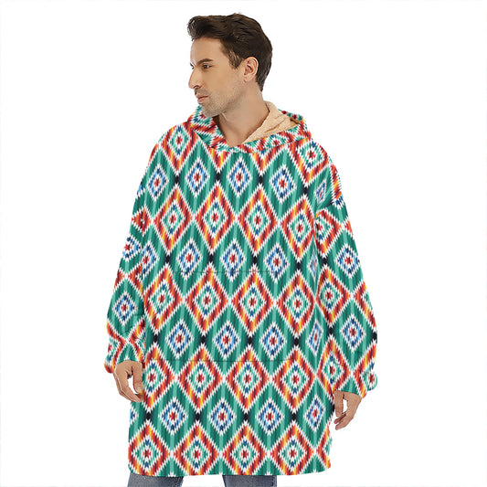 Tribal Navajo Pattern Print Hoodie Blanket