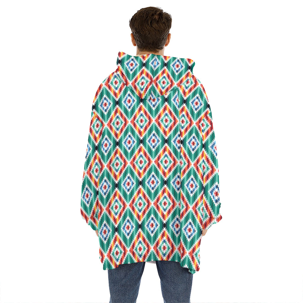Tribal Navajo Pattern Print Hoodie Blanket