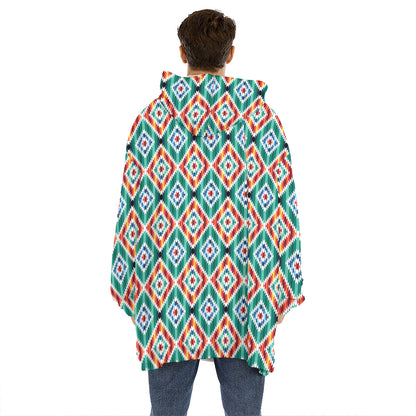 Tribal Navajo Pattern Print Hoodie Blanket