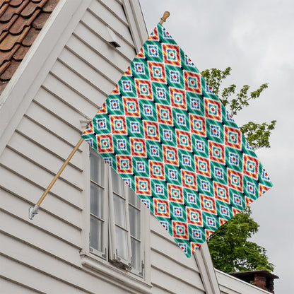Tribal Navajo Pattern Print House Flag