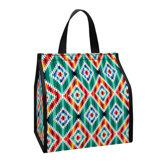 Tribal Navajo Pattern Print Insulated Lunch Tote