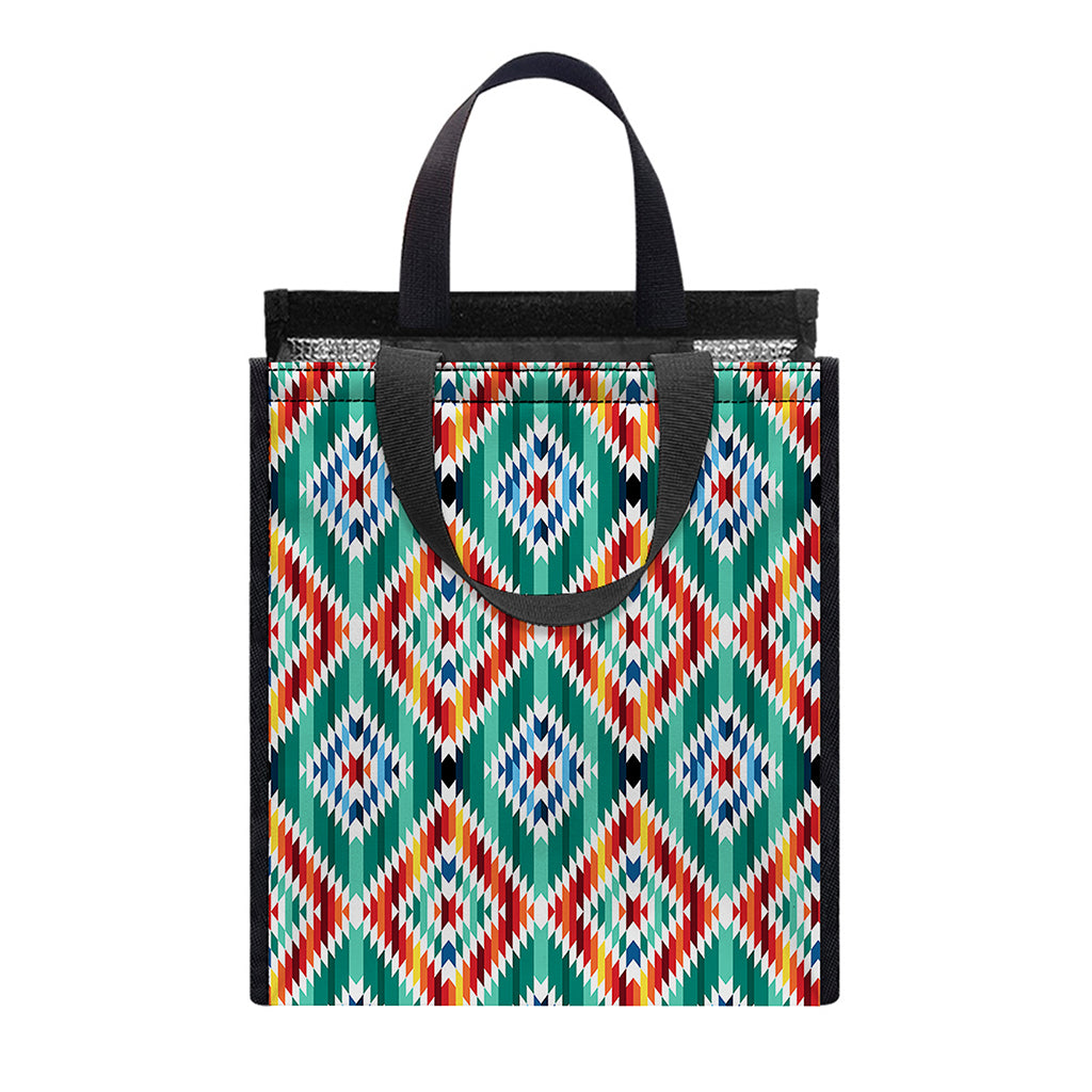 Tribal Navajo Pattern Print Insulated Lunch Tote