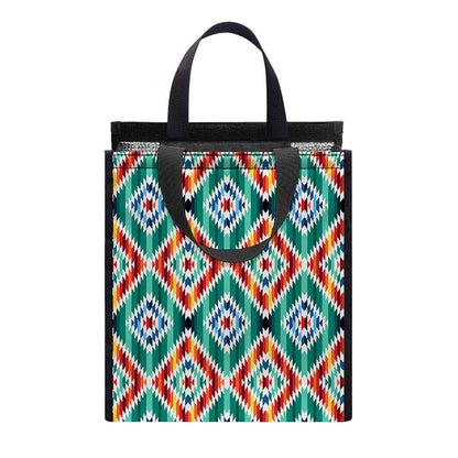 Tribal Navajo Pattern Print Insulated Lunch Tote