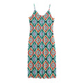 Tribal Navajo Pattern Print Jersey Midi Cami Dress